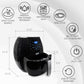 DELM Air Fryer Electric Hot Oven Oilless Cooker,Digital Screen with 8 Functions,Preheat and Shake Reminder, Nonstick Basket, 6.3 QT- recipes included!