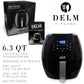 DELM Air Fryer Electric Hot Oven Oilless Cooker,Digital Screen with 8 Functions,Preheat and Shake Reminder, Nonstick Basket, 6.3 QT- recipes included!