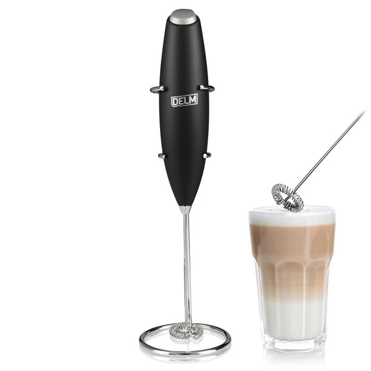 DELM's Milk Frother Handheld Foam Maker for Lattes - Whisk Drink Mixer for Coffee, Mini Foamer for Cappuccino, Frappe, Matcha, And Hot Chocolate…